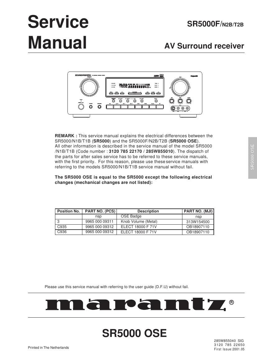 Marantz SR 5000 OSE Service Manual