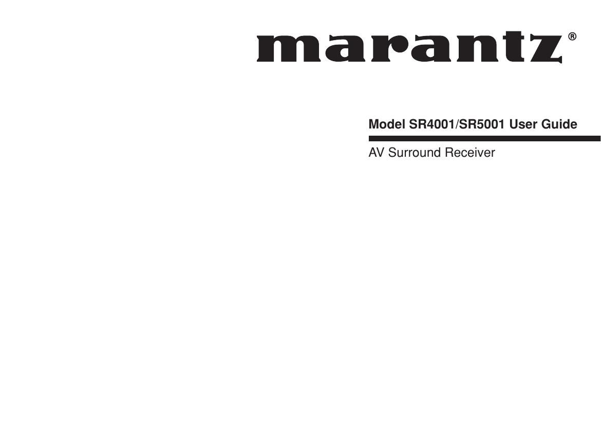 Marantz SR 5001 Owners Manual