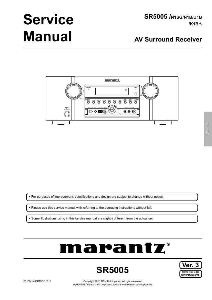 Marantz SR 5005 Service Manual