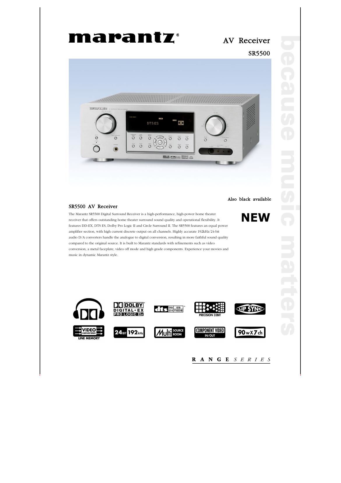 Marantz SR 5500 Brochure