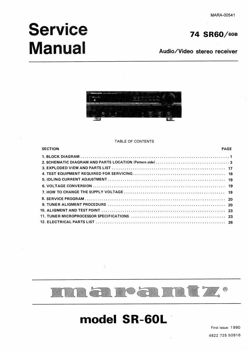 Marantz SR 60 L Service Manual