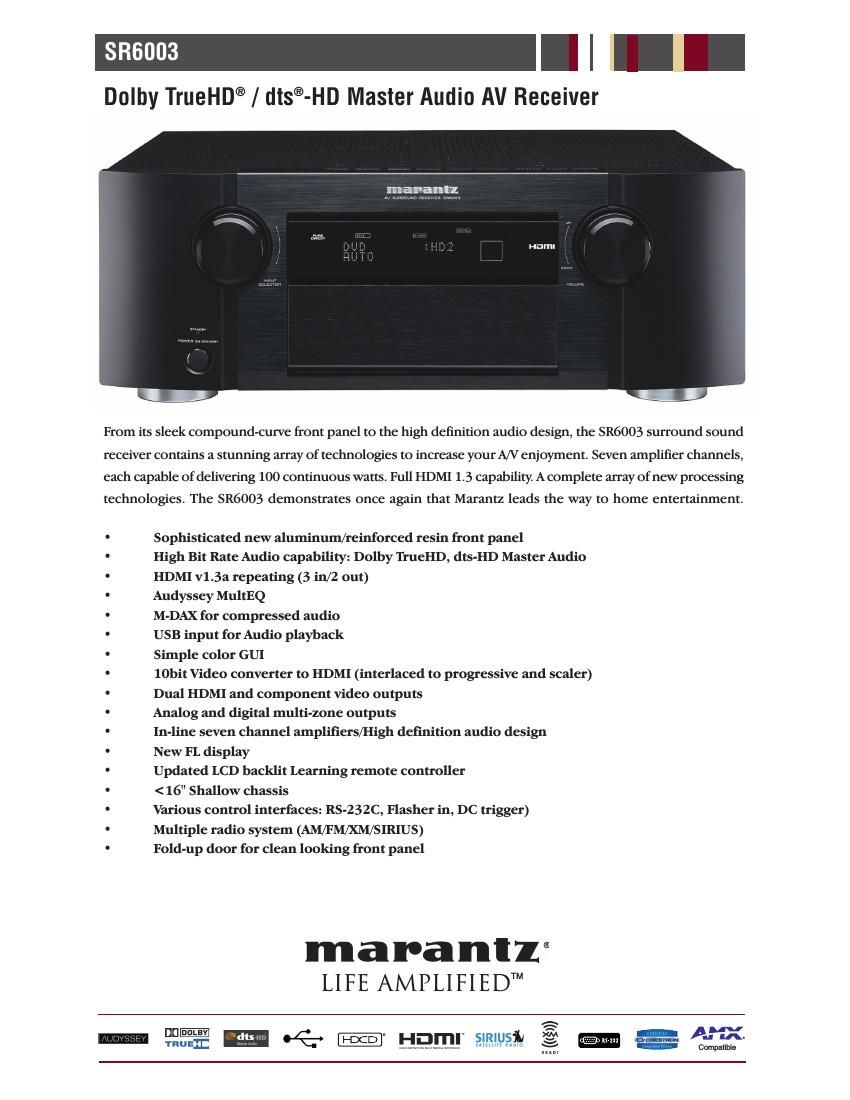 Marantz SR 6003 Brochure