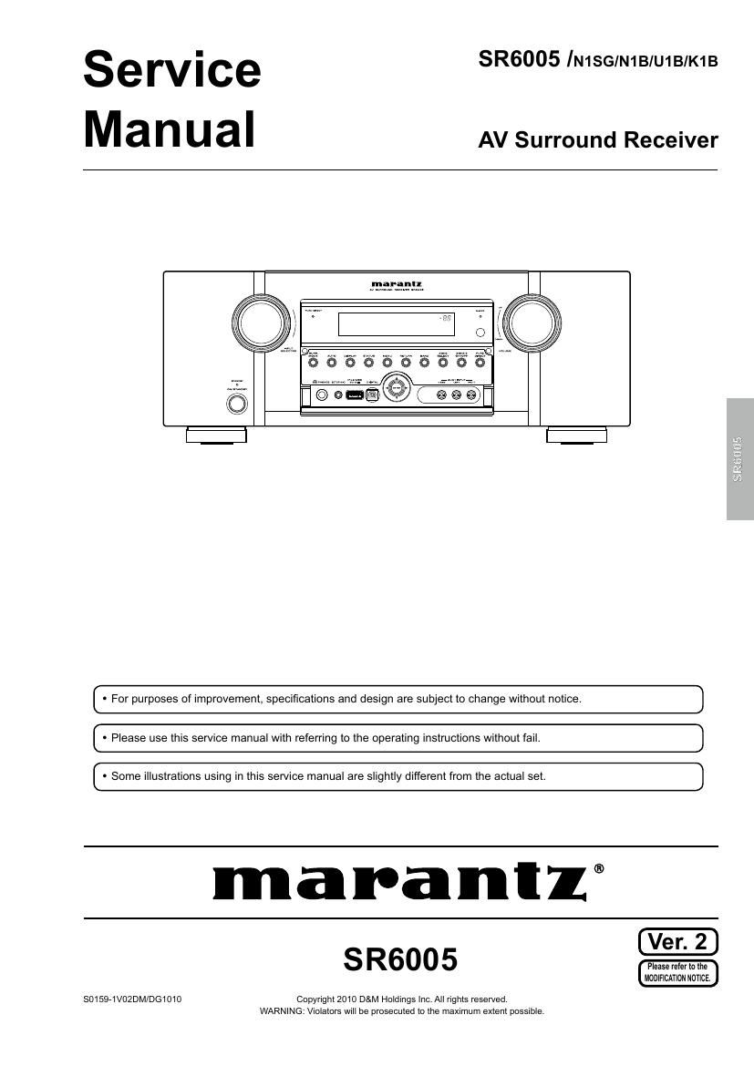 Marantz SR 6005 Service Manual