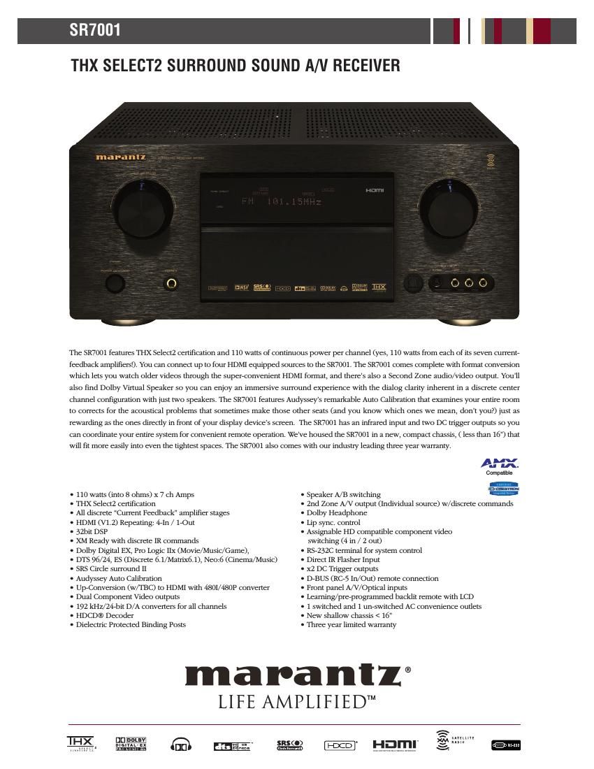 Marantz SR 7001 Brochure