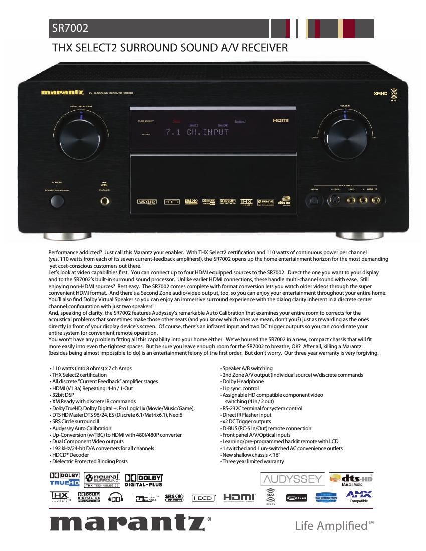 Marantz SR 7002 Brochure