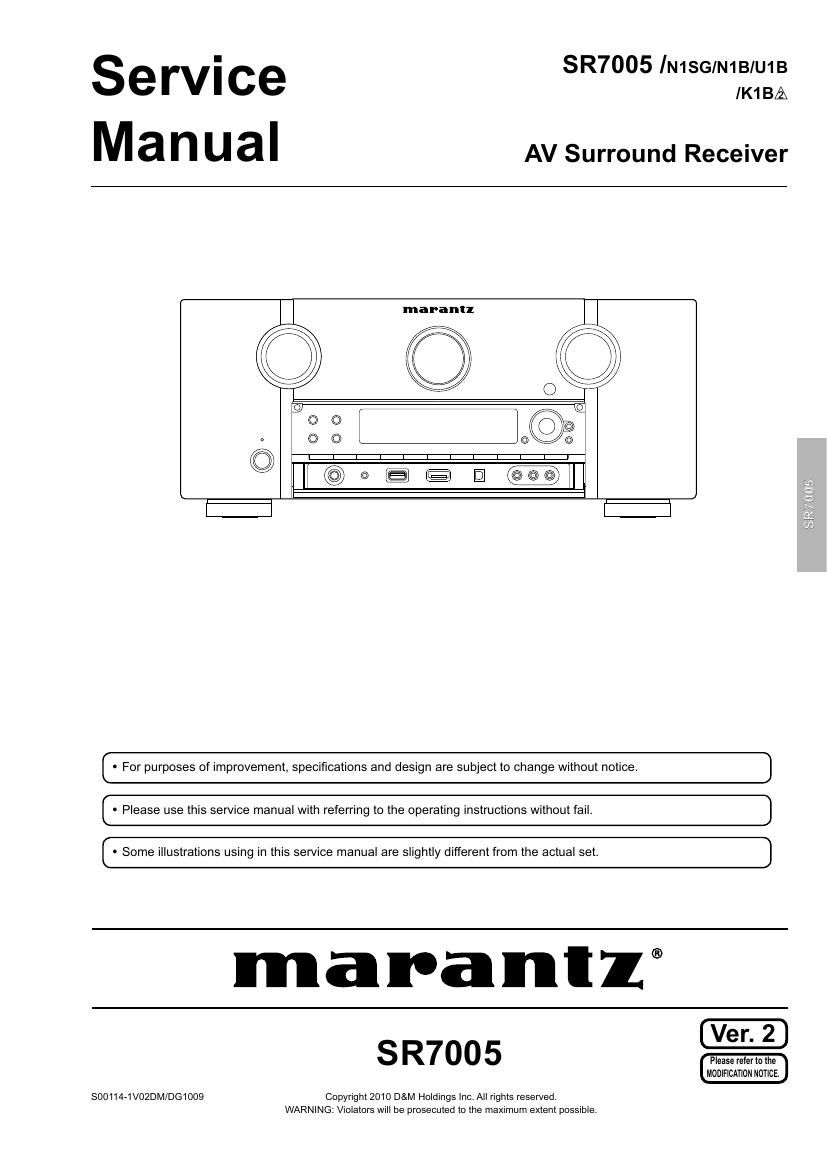 Marantz SR 7005 Service Manual