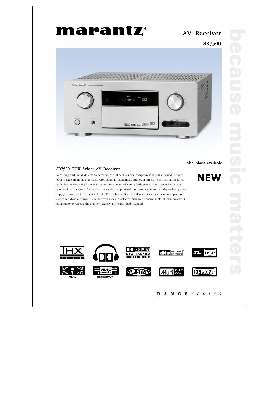 Marantz SR 7500 Brochure