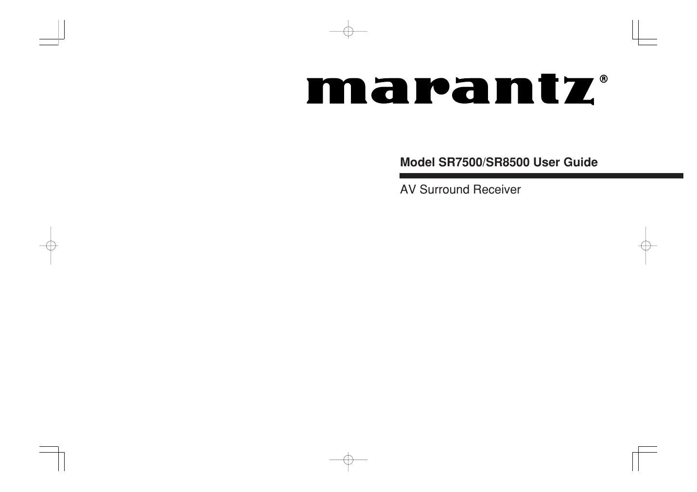 Marantz SR 7500 Owners Manual