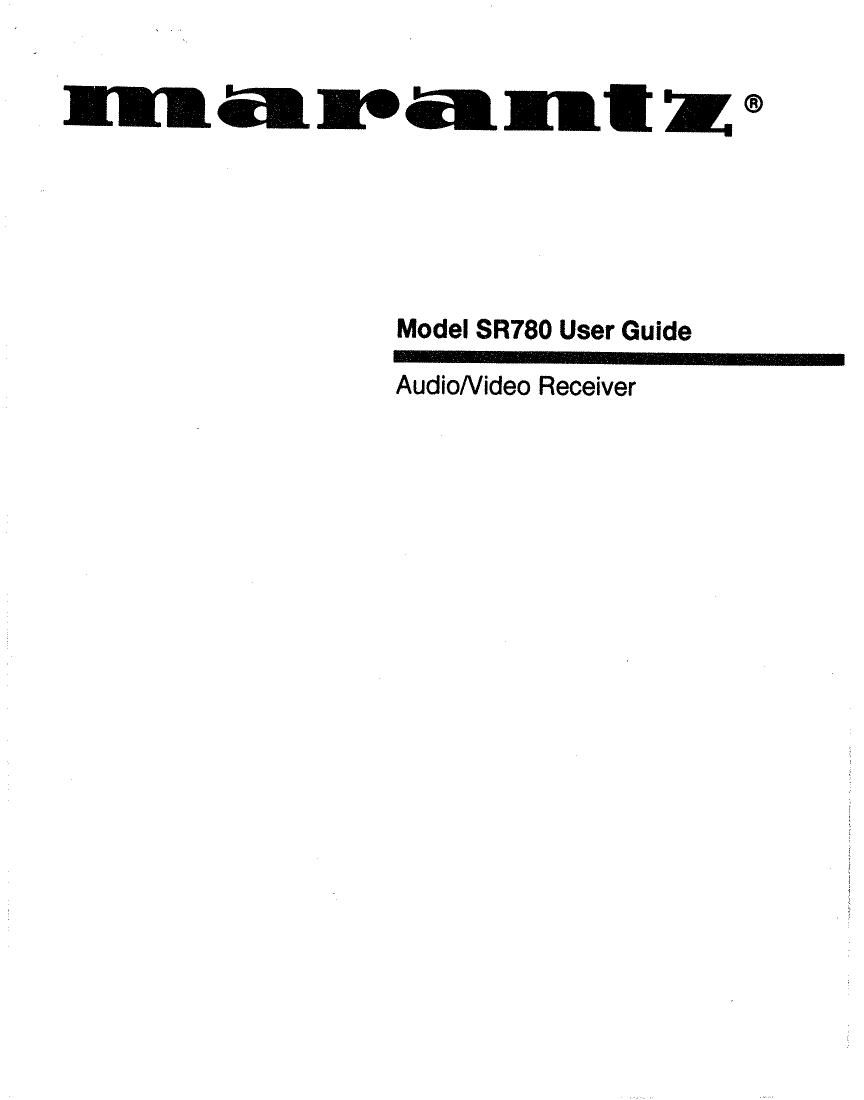 Marantz SR 780 Owners Manual