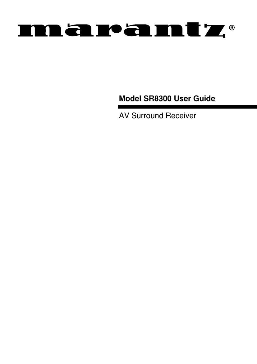 Marantz SR 8300 Owners Manual