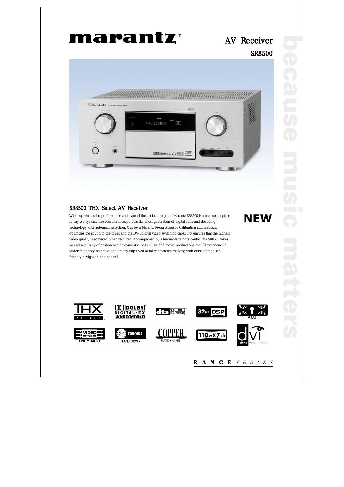 Marantz SR 8500 Brochure