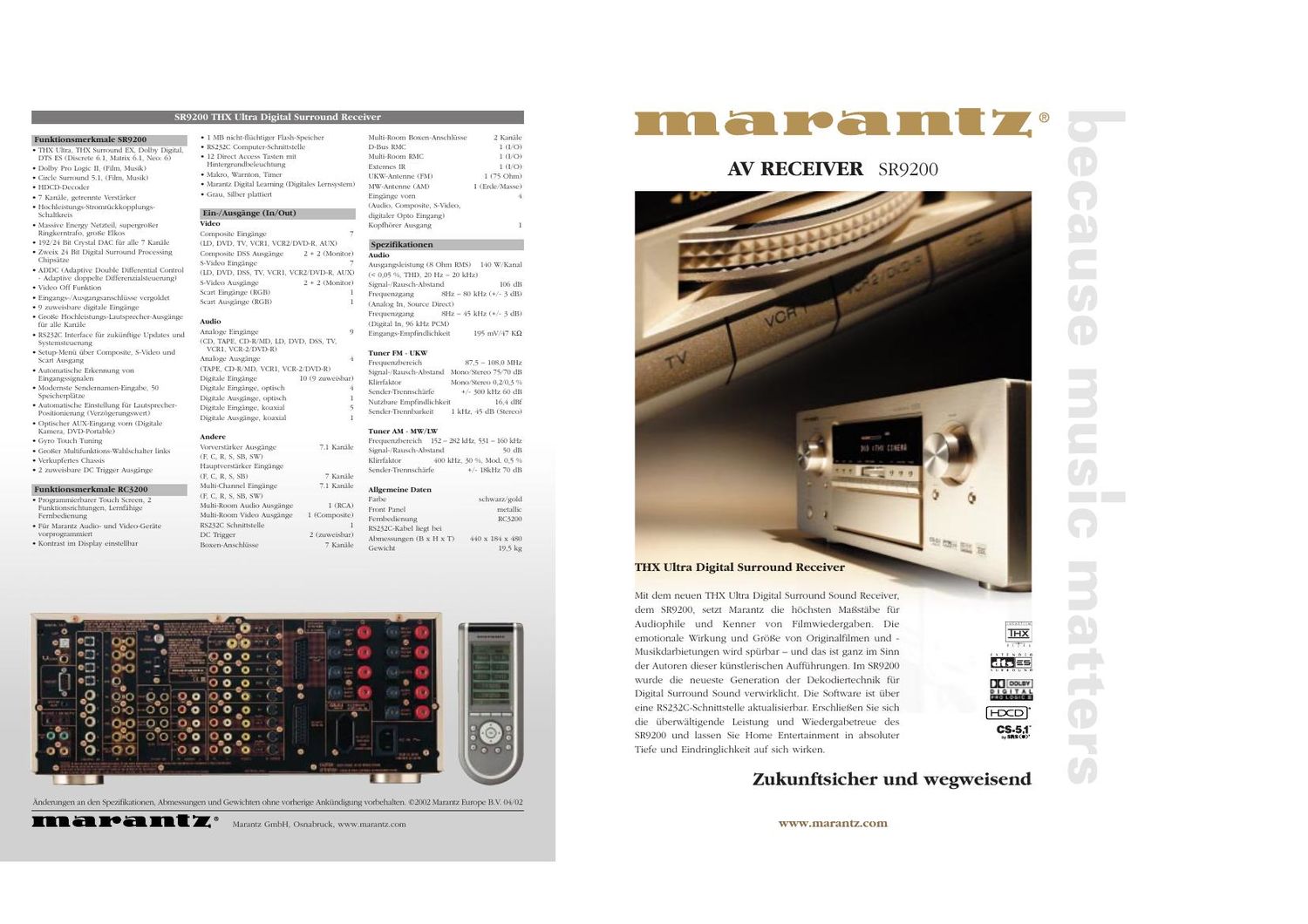 Marantz SR 9200 Brochure