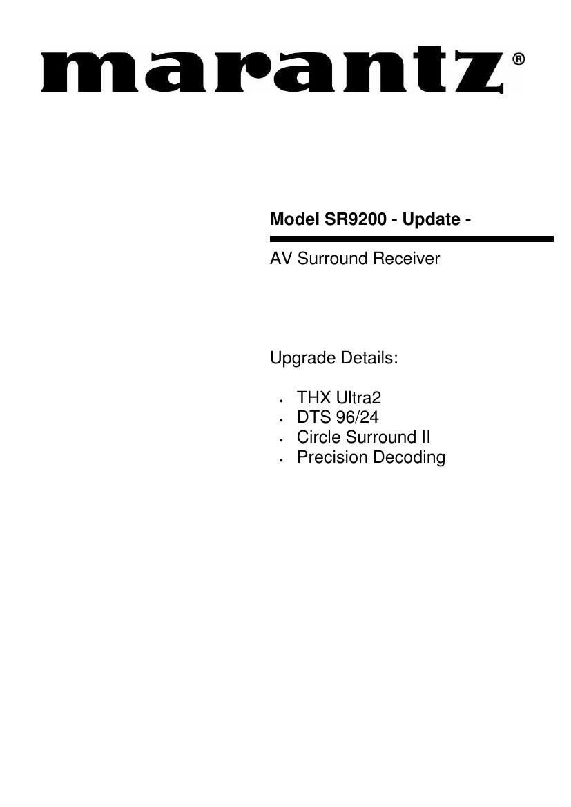 Marantz SR 9200 Owners Manual 2