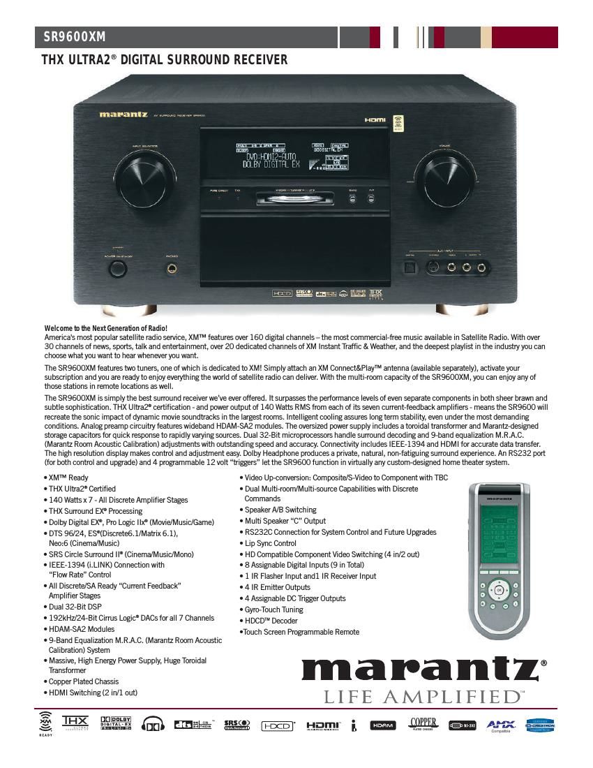 Marantz SR 9600 XM Brochure