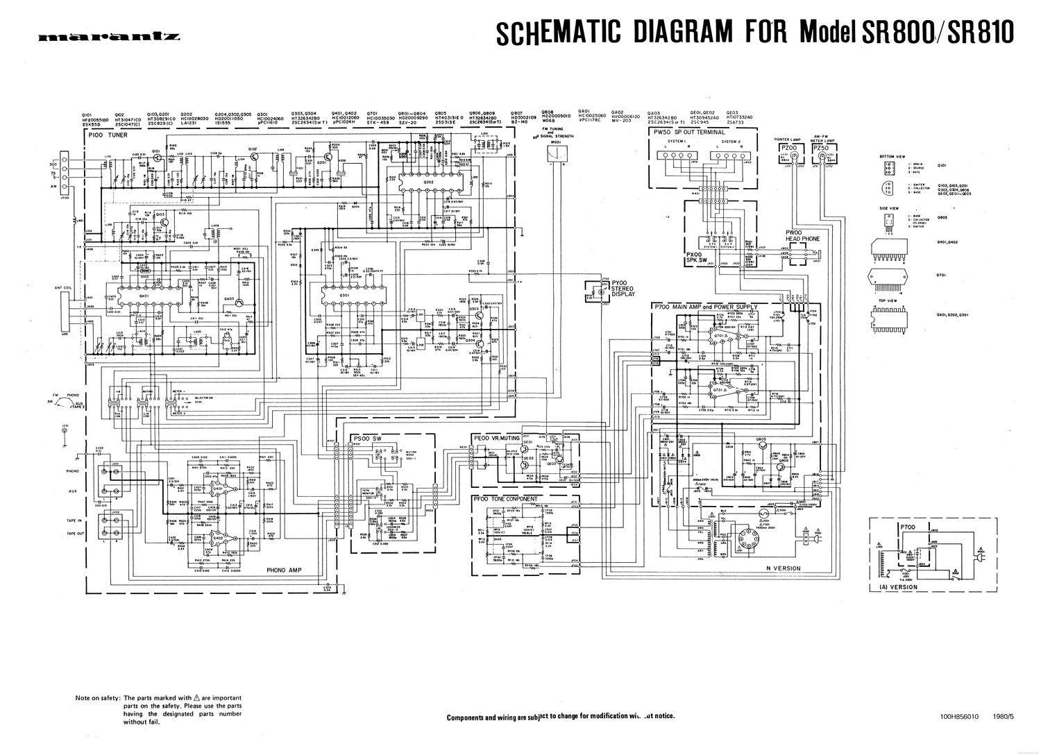 marantz sr 800 810 schematic