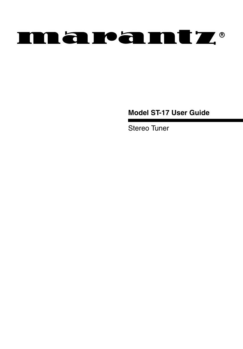 Marantz ST 17 Owners Manual