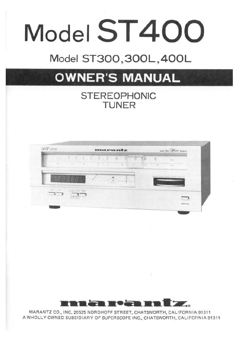 Marantz ST 300 400 L Service Manual