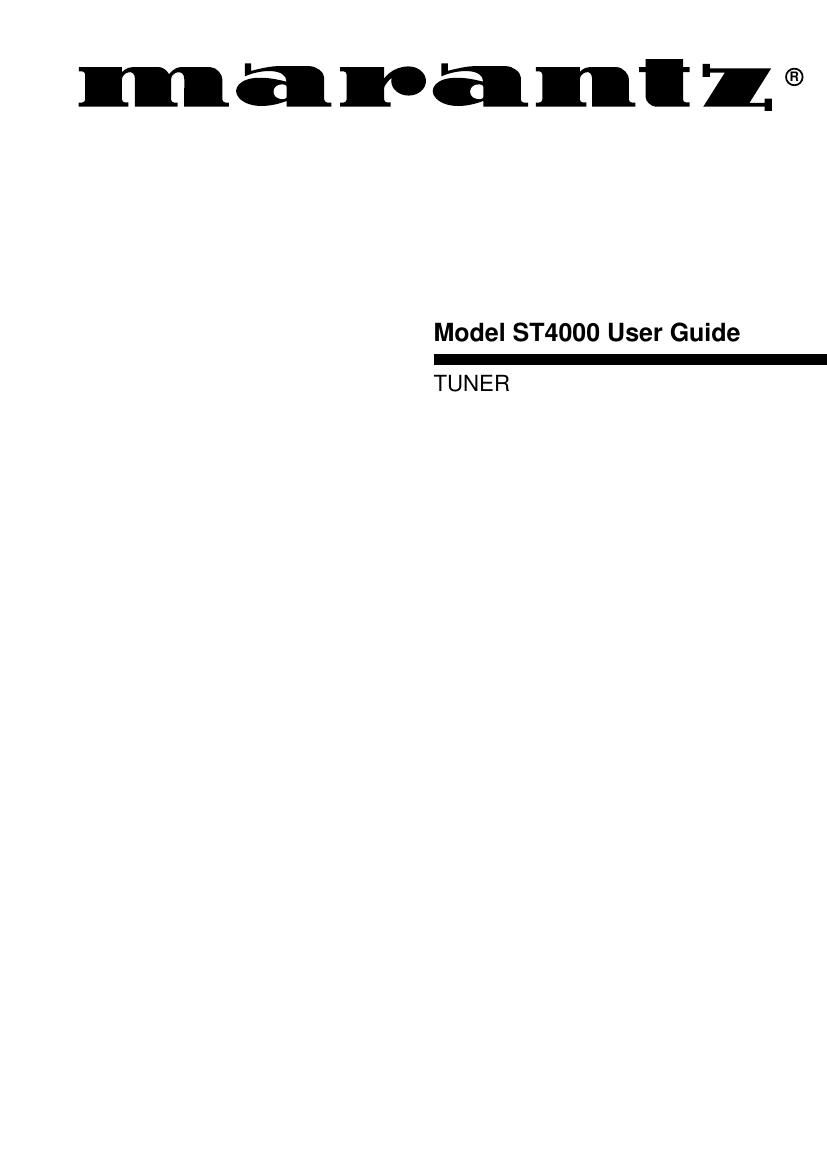 Marantz ST 4000 Owners Manual