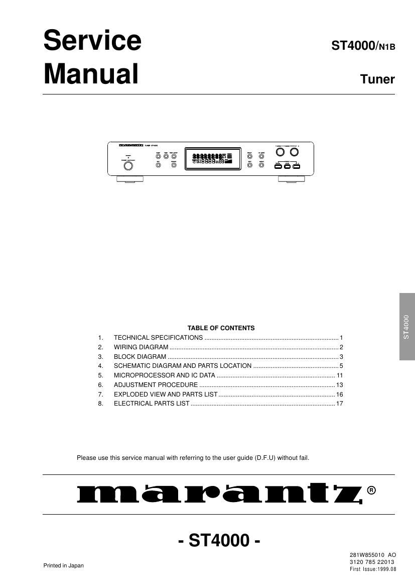 Marantz ST 4000 Service Manual