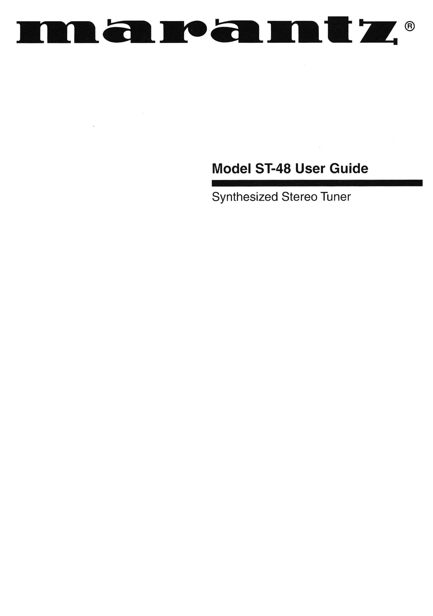 Marantz ST 48 Owners Manual