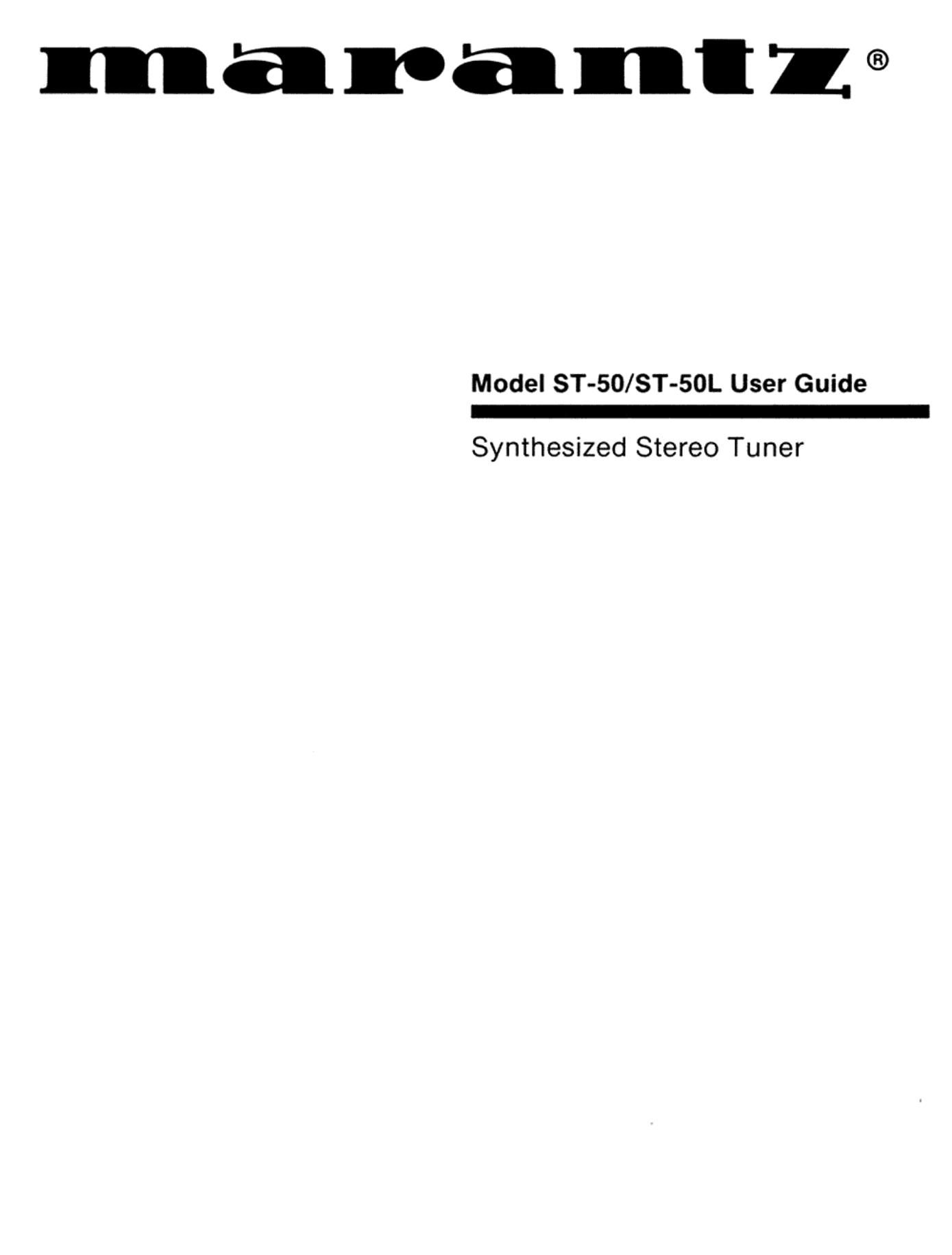 Marantz ST 50 L Owners Manual