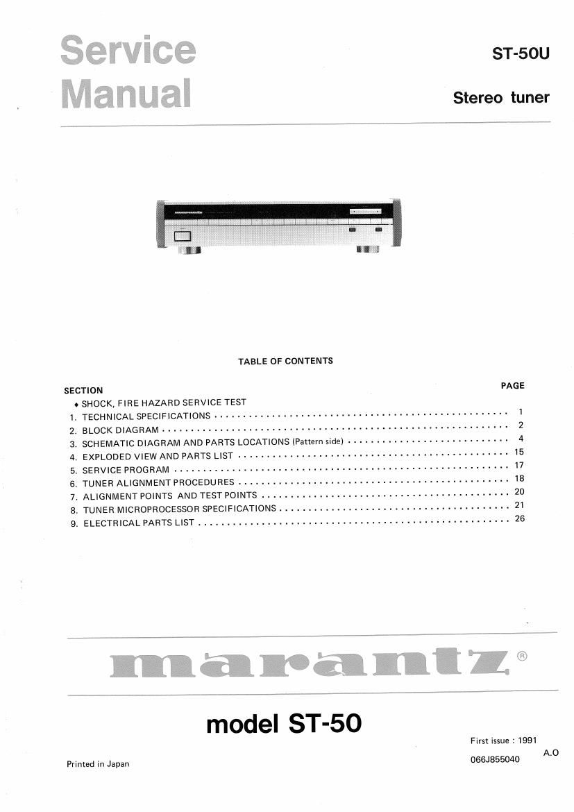 Marantz ST 50 Service Manual