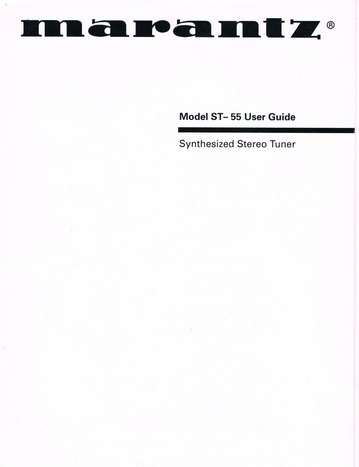 Marantz ST 55 Owners Manual
