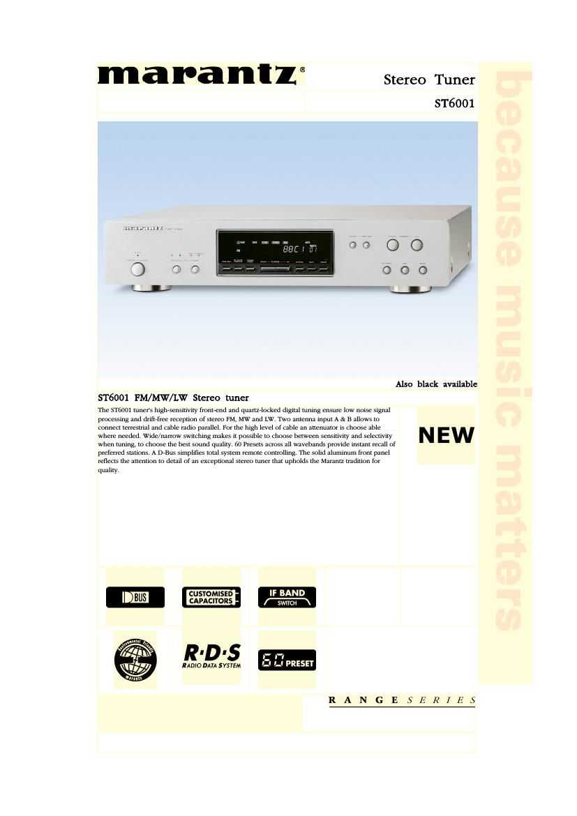 Marantz ST 6001 Brochure