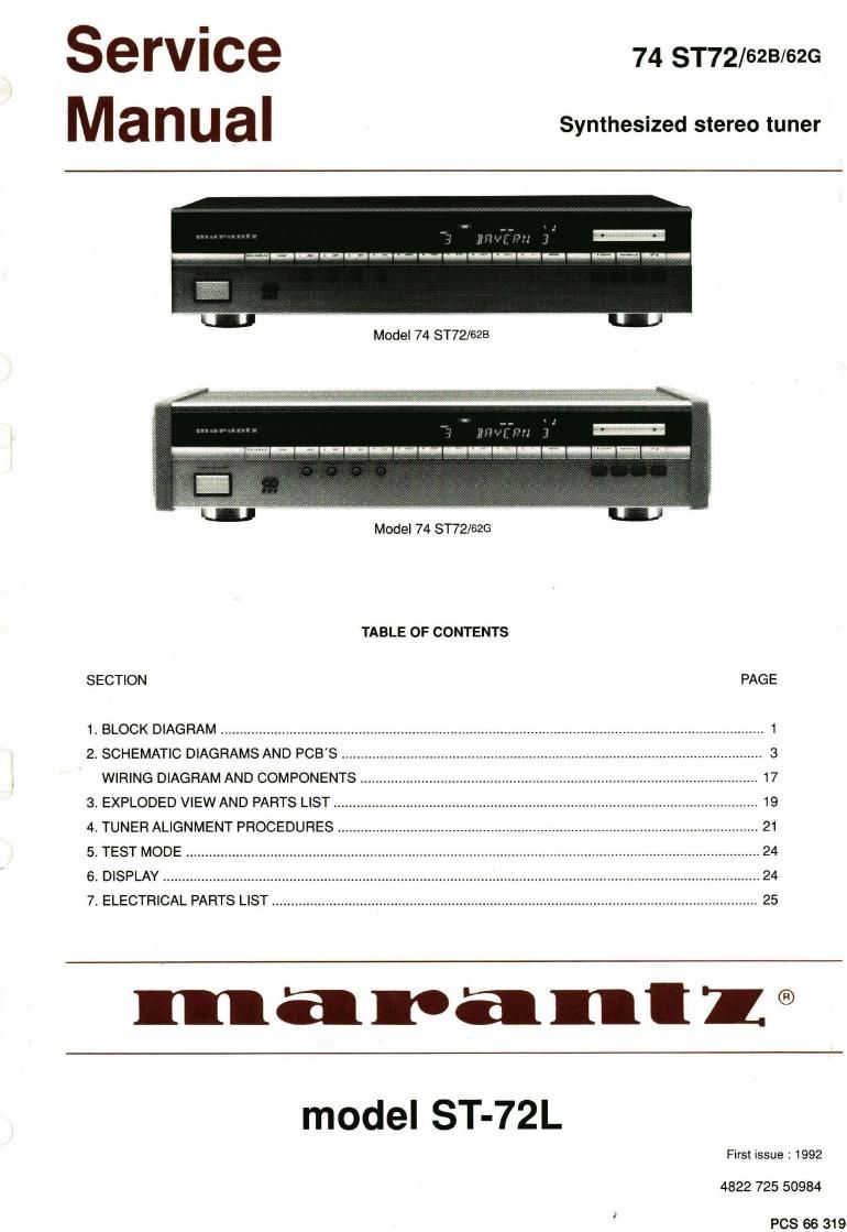 Marantz ST 72 Service Manual