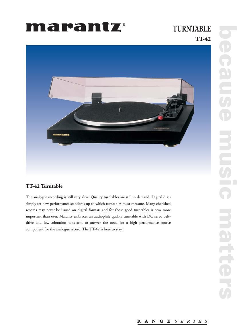 Marantz TT 42 Brochure