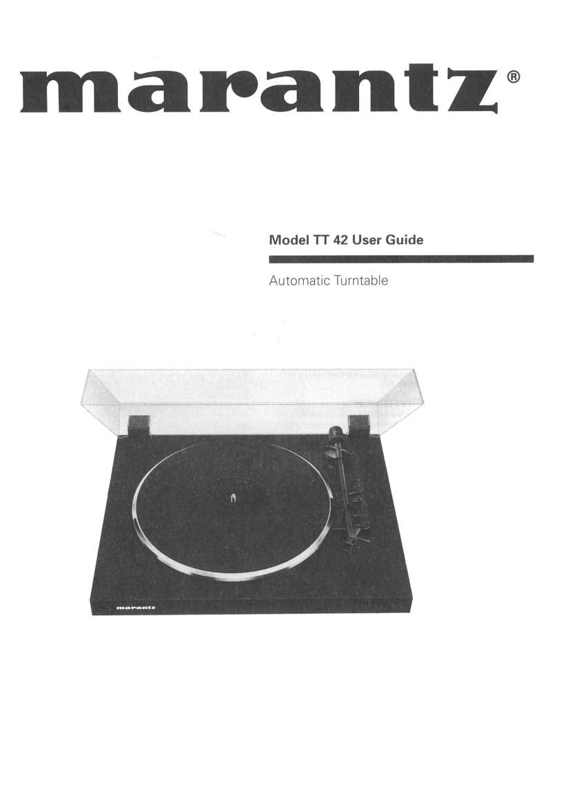 Marantz TT 42 Owners Manual