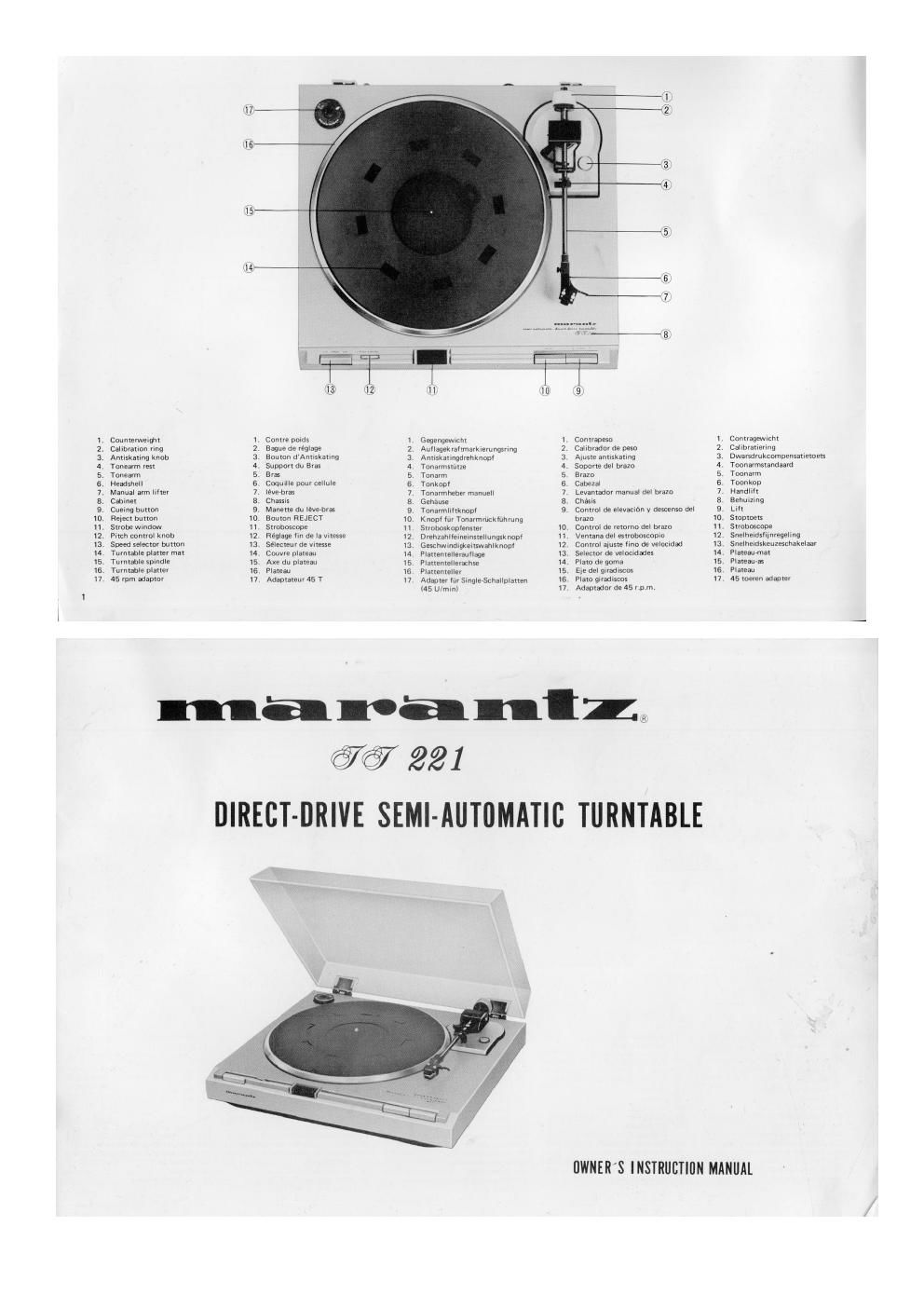 marantz tt 221 manual