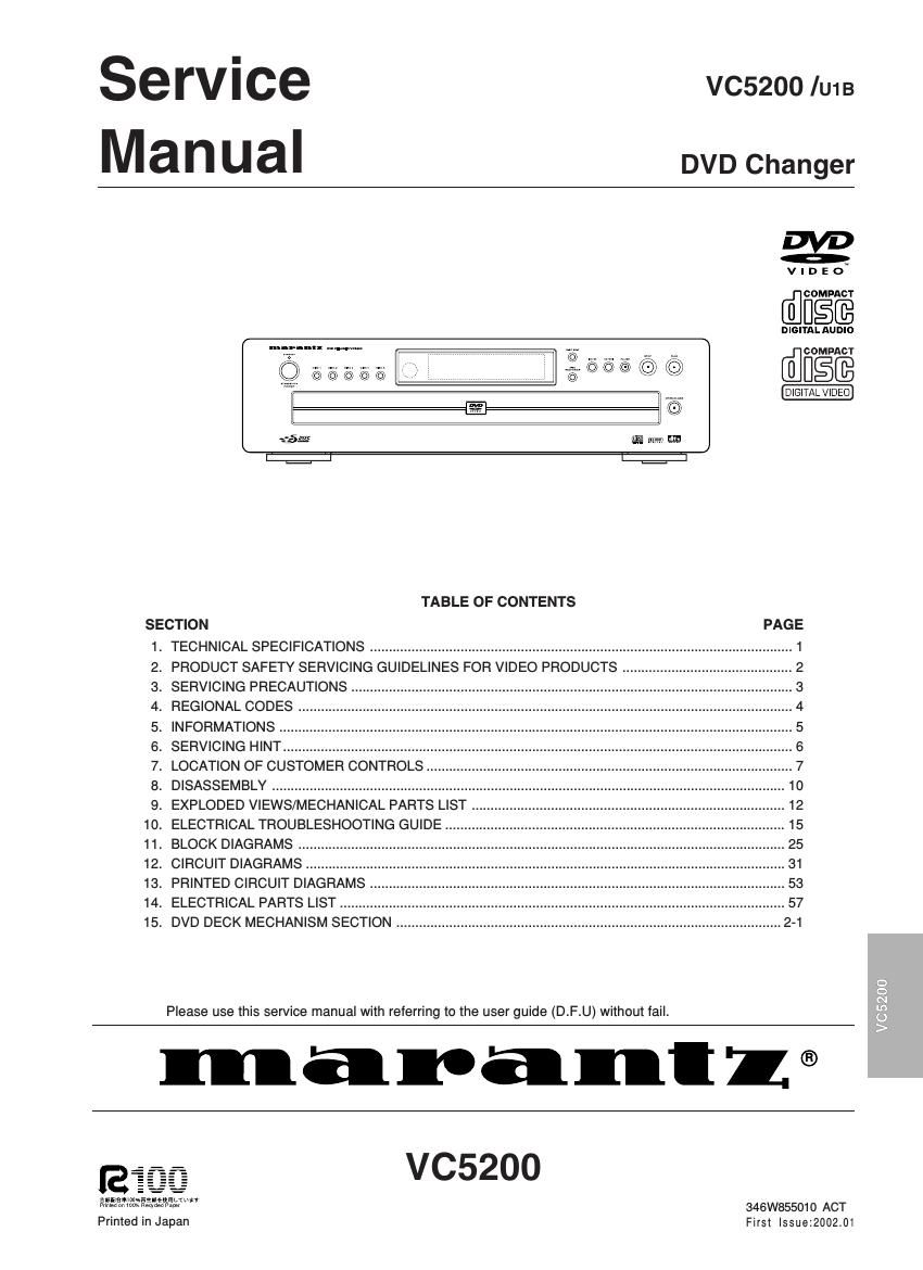 Marantz VC 5200 Service Manual