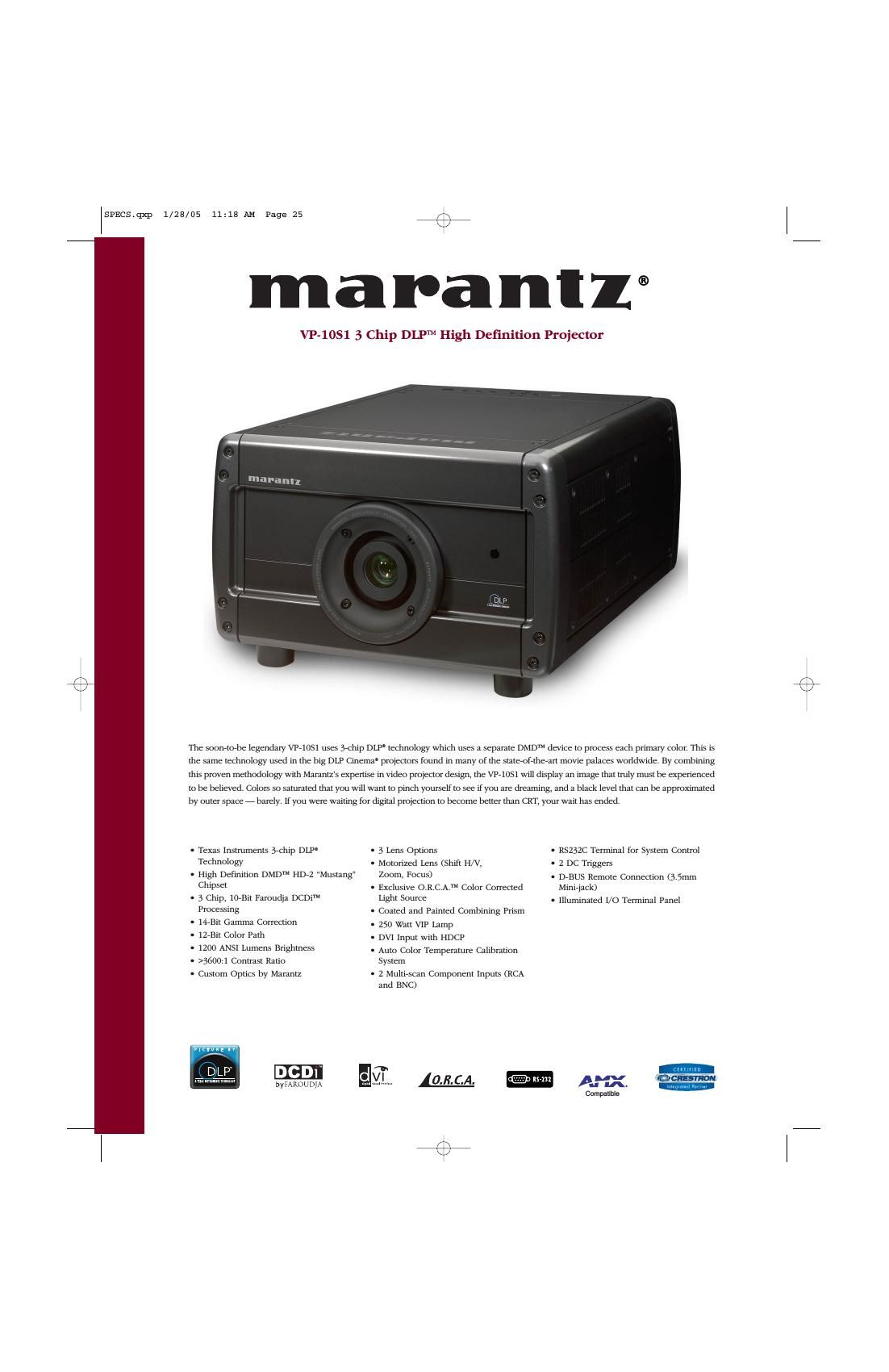 Marantz VP 10 S 1 Brochure
