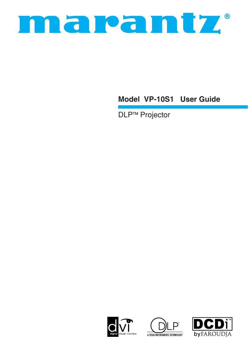 Marantz VP 10 S 1 Owners Manual