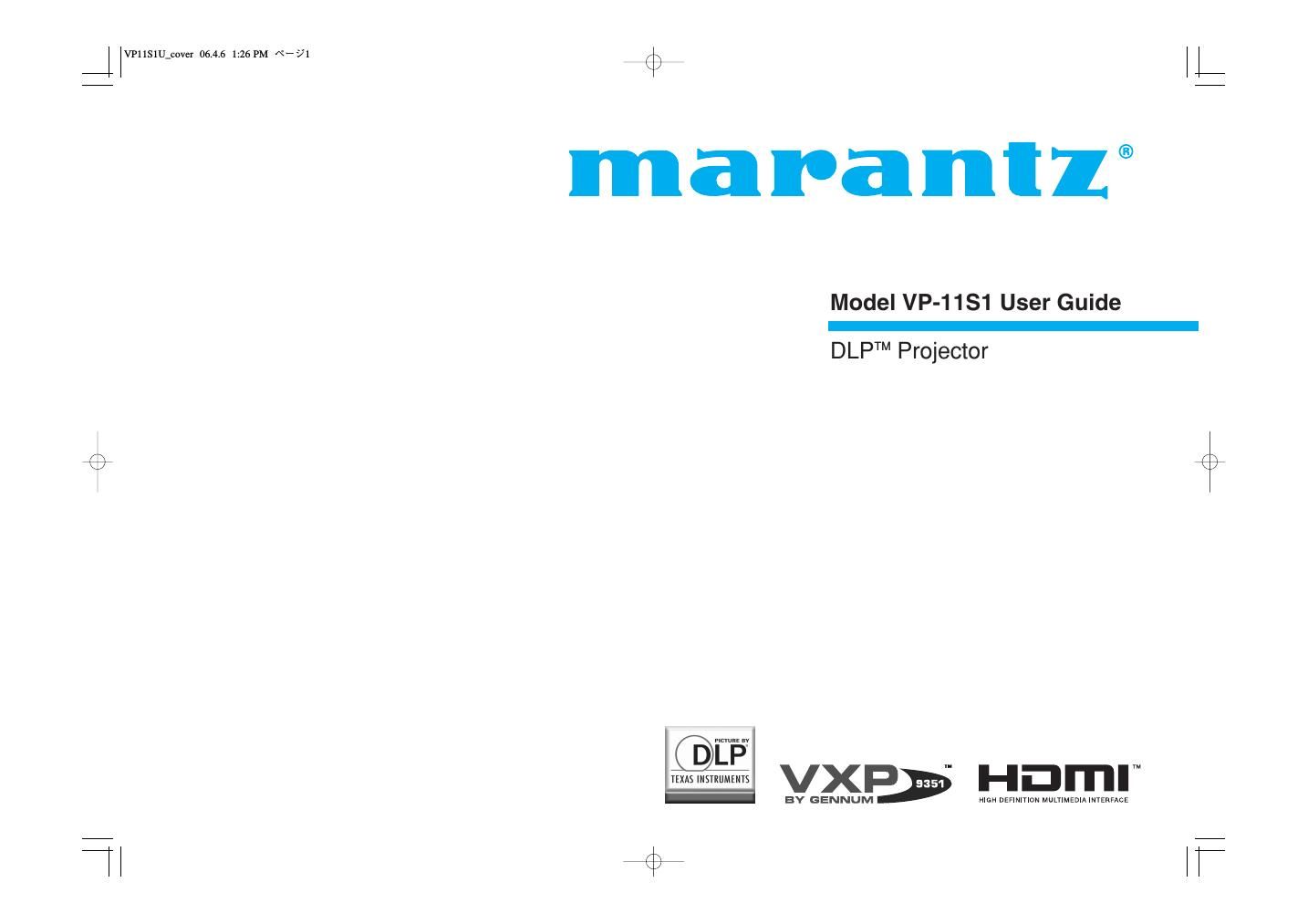 Marantz VP 11 S 1 Owners Manual