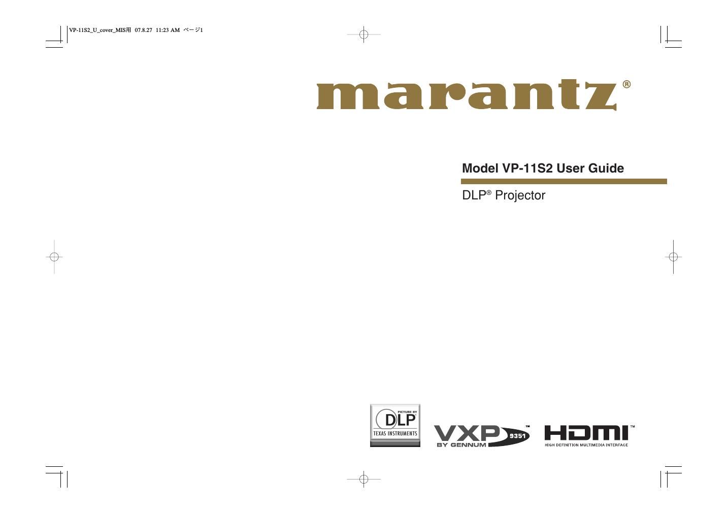 Marantz VP 11 S 2 Owners Manual