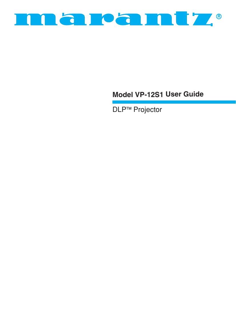 Marantz VP 12 S 1 Owners Manual