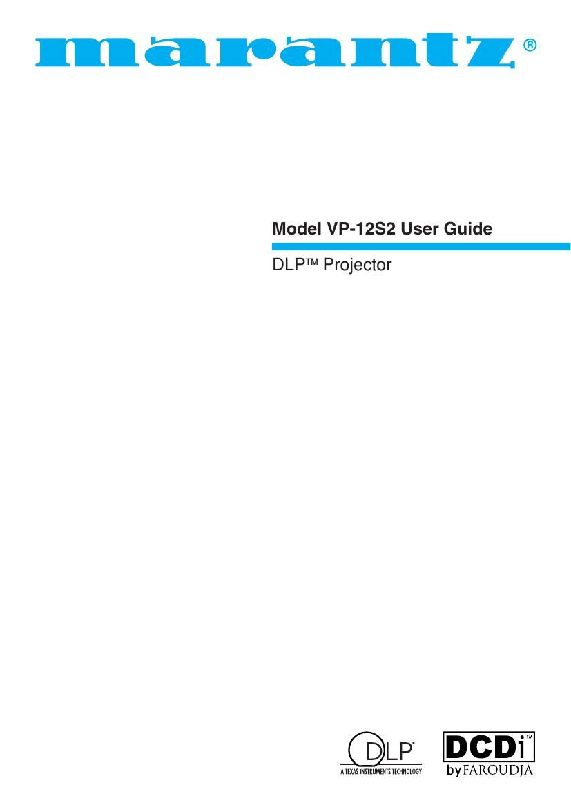 Marantz VP 12 S 2 Owners Manual