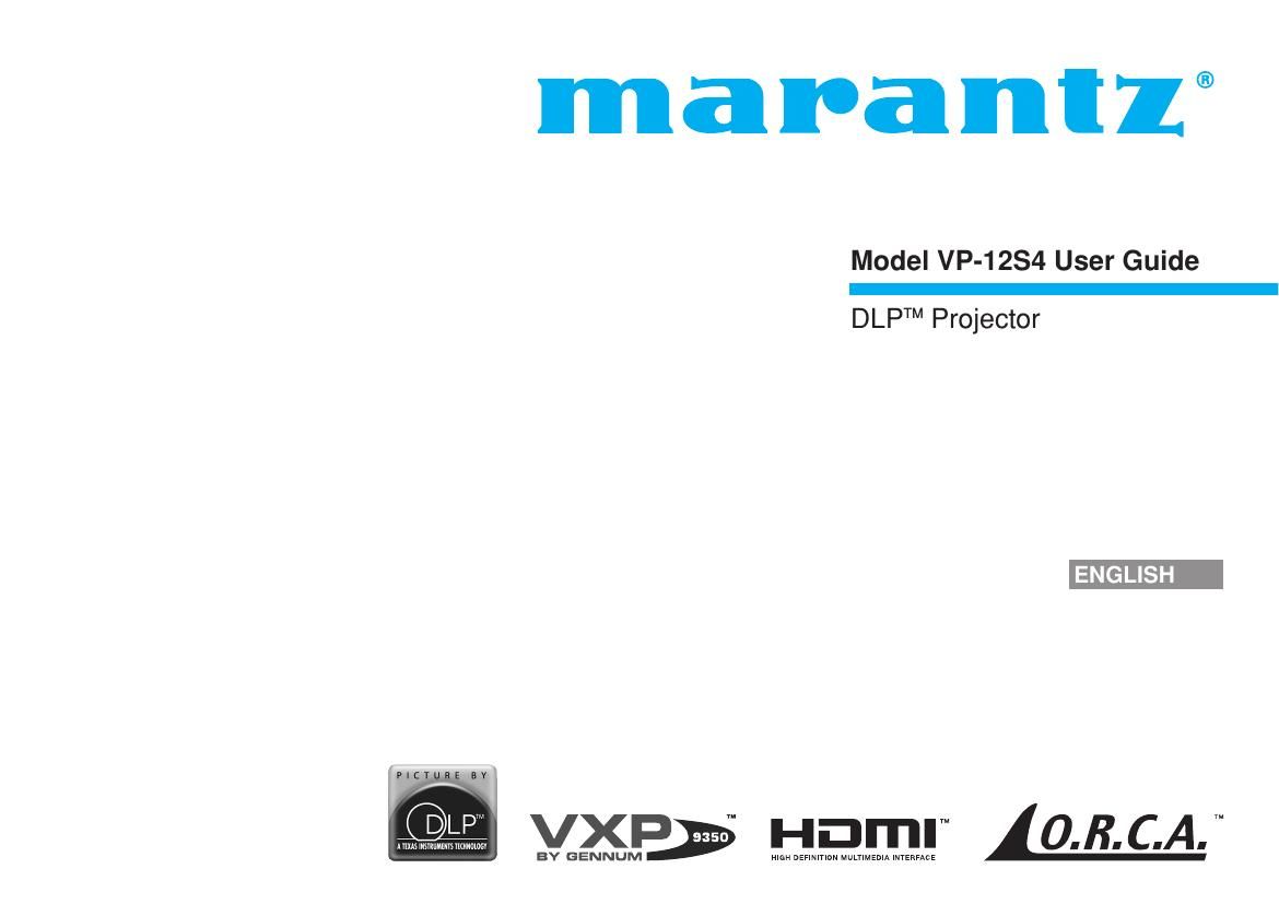 Marantz VP 12 S 4 Owners Manual