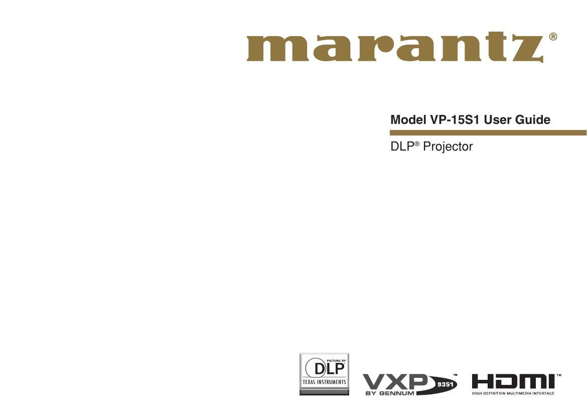 Marantz VP 15 S 1 Owners Manual