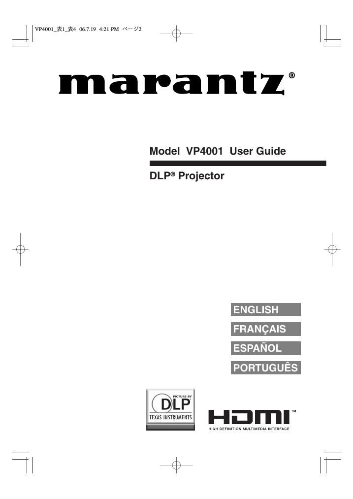 Marantz VP 4001 Owners Manual