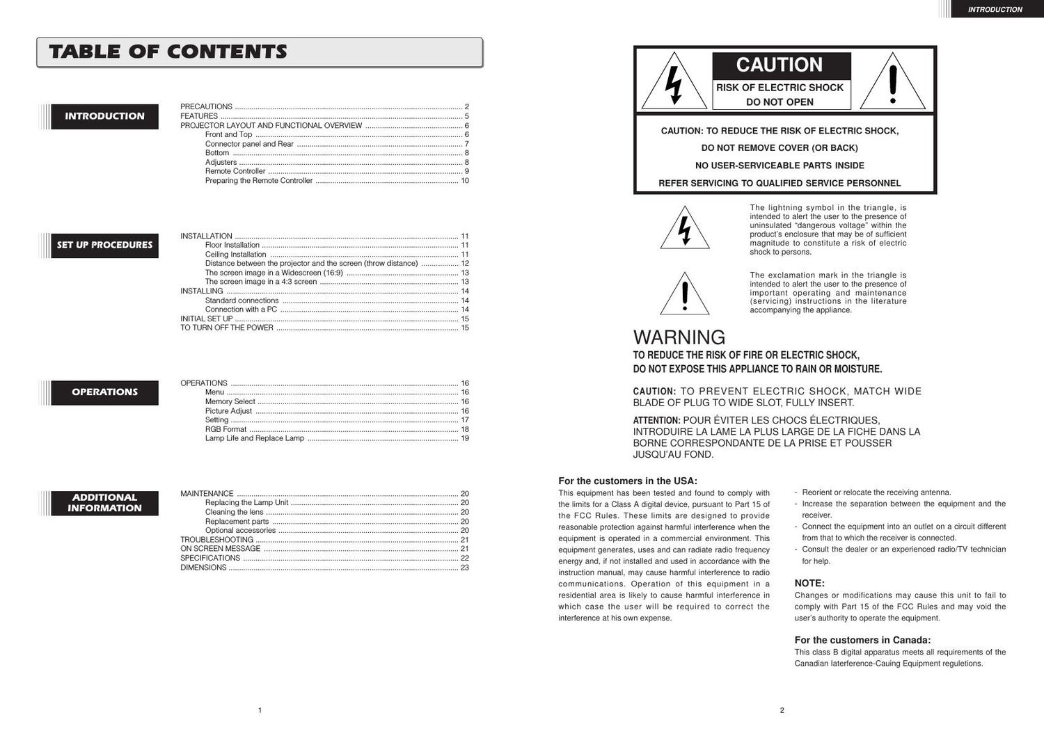 Marantz VP 8000 Owners Manual