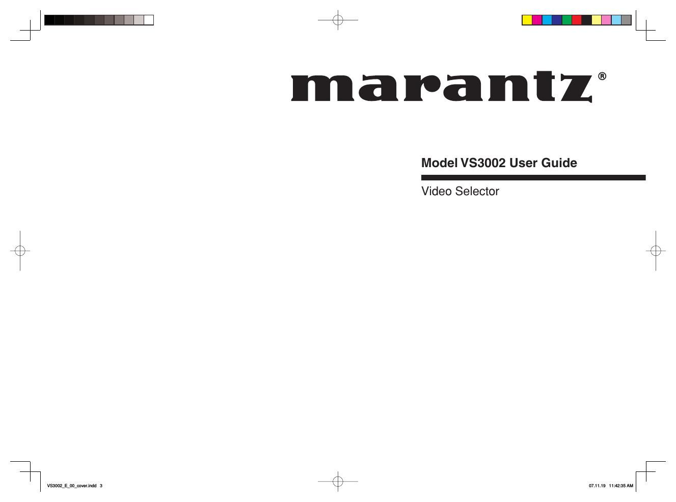 Marantz VS 3002 Owners Manual