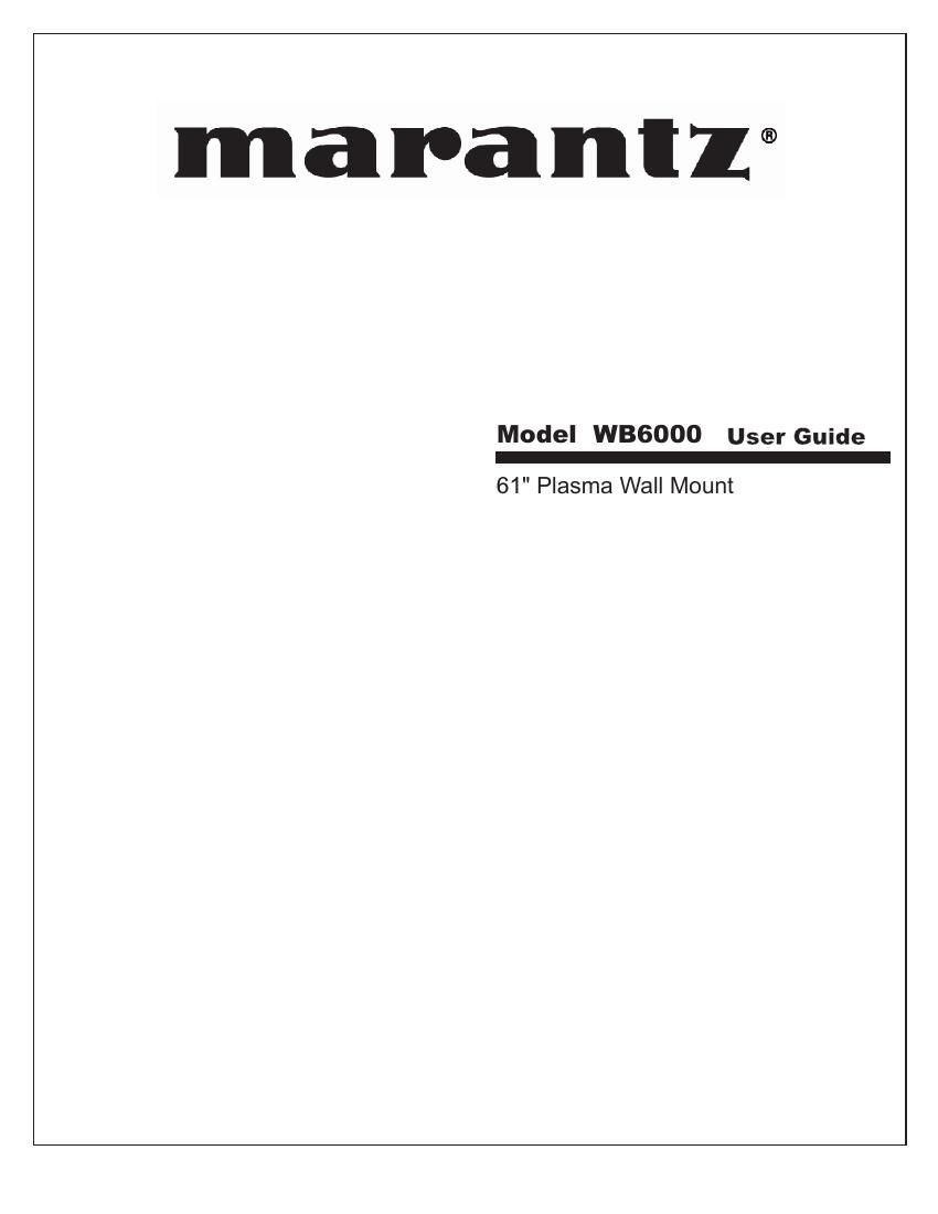 Marantz WB 6000 Owners Manual