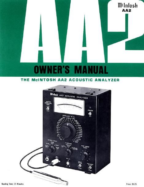 mcintosh aa 2 owners manual