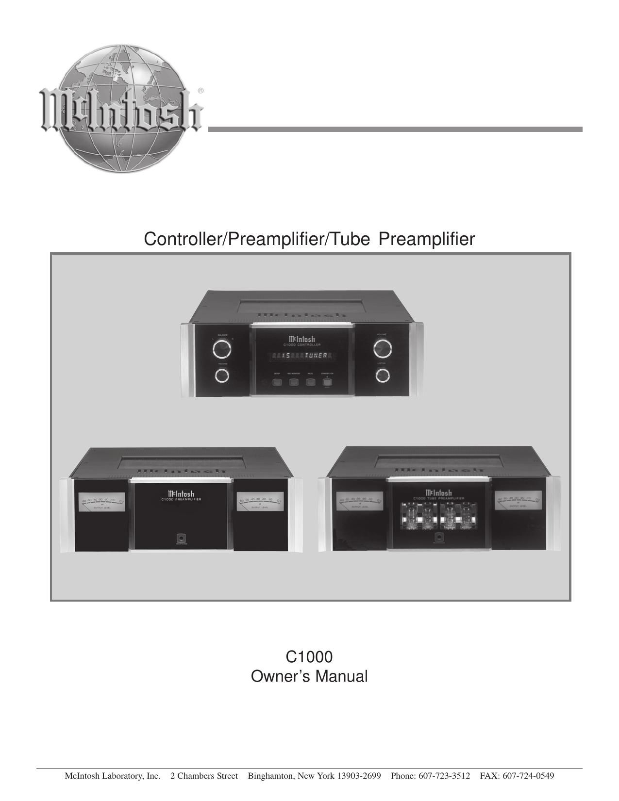 McIntosh C 1000 Owners Manual