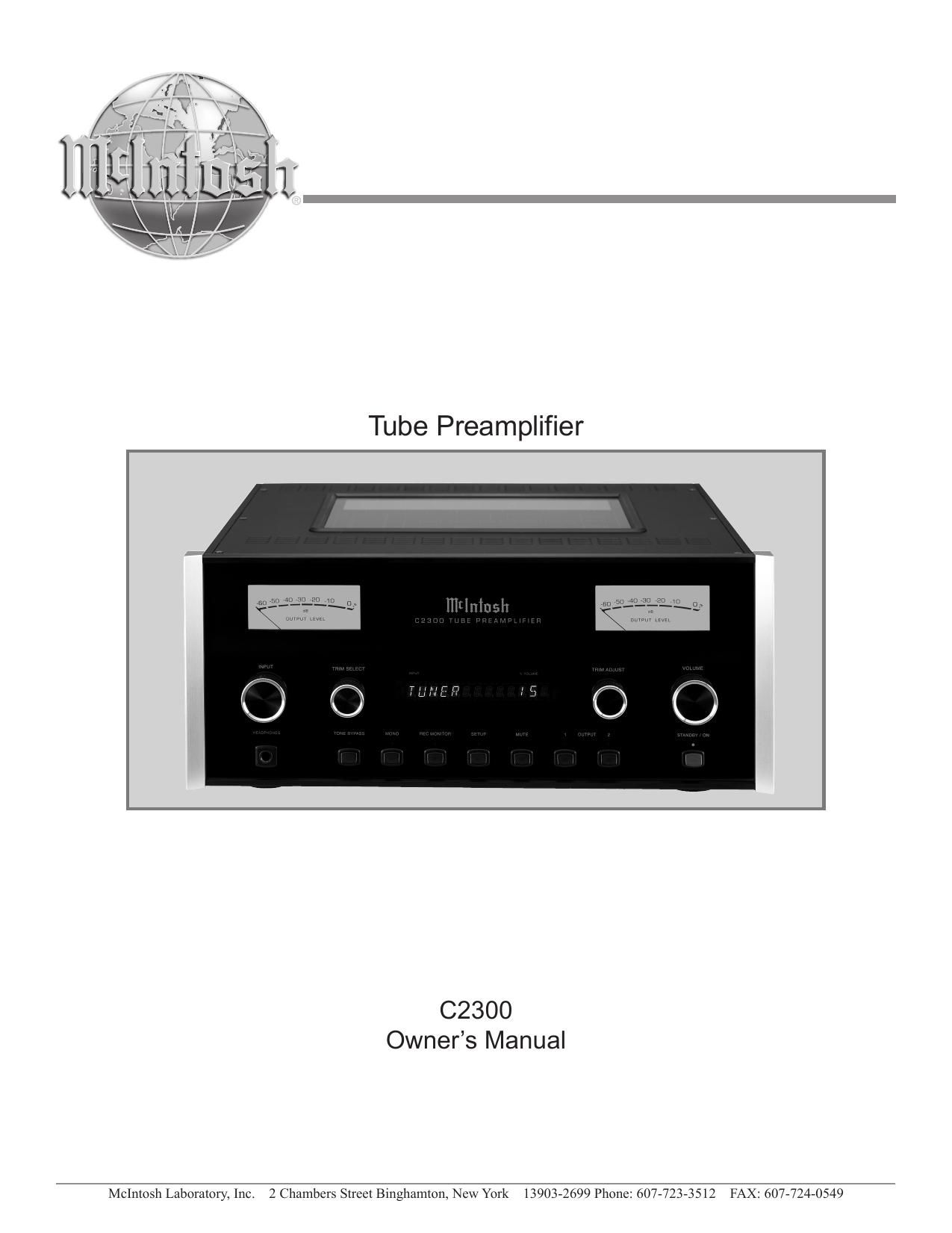 McIntosh C 2300 Owners Manual