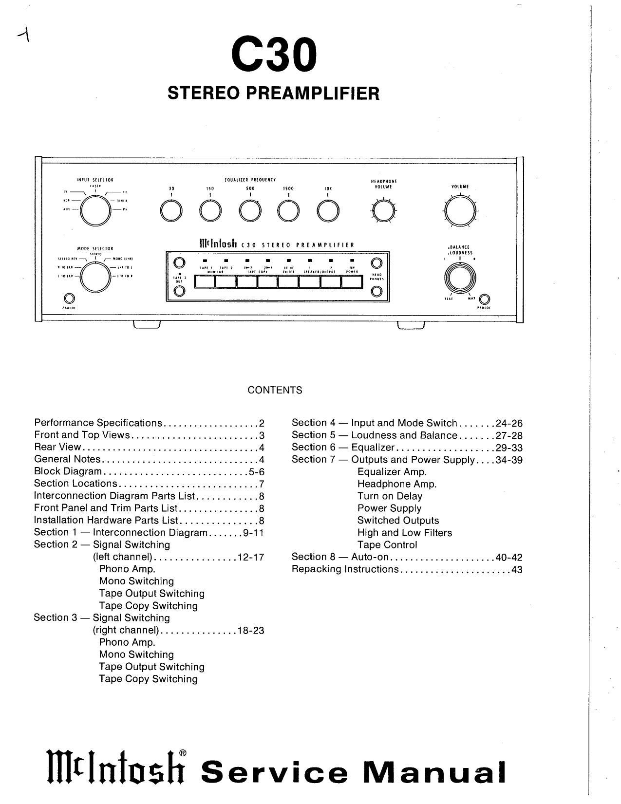 McIntosh C 30 Service Manual