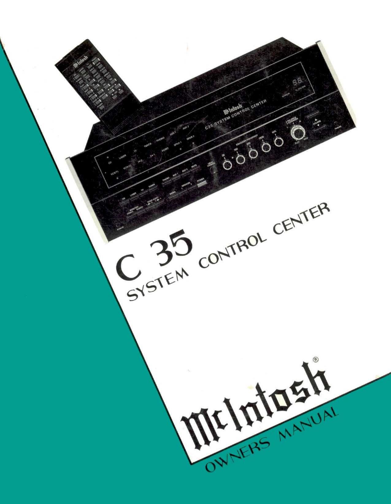 McIntosh C 35 Owners Manual